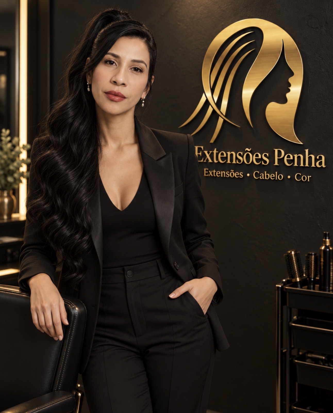 Penha junto ao logótipo dourado da Extensões Penha